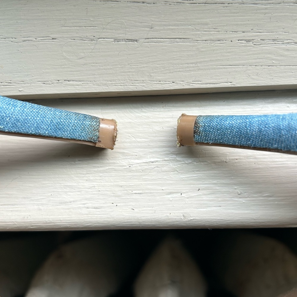 BP Women's Denim Blue and White Heels - Picture 6 of 7
